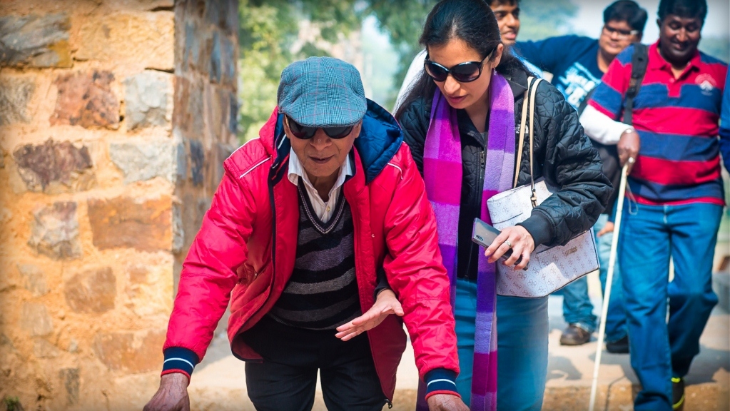 blind people in a golden triangle tour