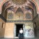 Latifa in front of fresco entrance at Id ma-ud- daula