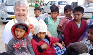 Paul Holroyd with the children in Kodaikanal