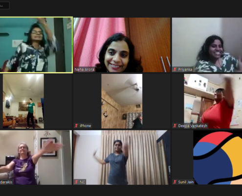 Screenshot of our Online Experience of Inclusive Dance Movement Therapy session