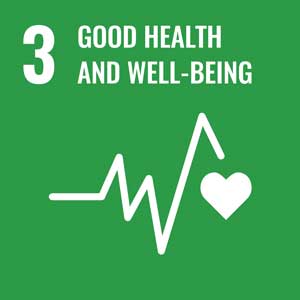 Symbol of Goal 3 - Good Health And Well-Being with green background