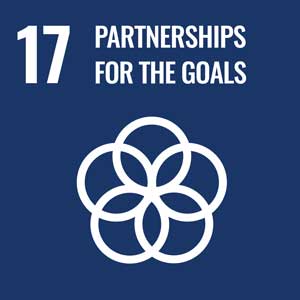 Symbol of Goal 17 Partnerships For The Goals of the SDG2030 with dark blue background